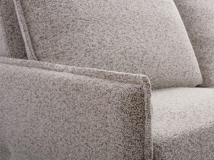 Miniaturka 7 - Detal tkaniny boucle w kolorze szarobeżowym z widocznym splotem