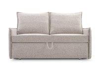 Kompaktowa sofa rozkładana w tkaninie boucle z dwiema poduszkami