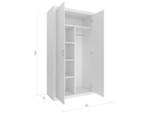 Miniaturka 8 - Szafa dziecięca biała wymiary 190x90x50 cm rysunek techniczny