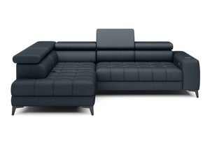 Miniaturka 17 - Narożnik tapicerowany grafitowy z szezlongiem widok frontalny