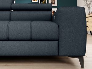 Miniaturka 21 - Narożnik tapicerowany grafitowy detal boku i nóg zbliżenie