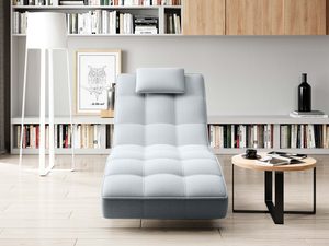 Miniaturka 5 - Szary szezlong relaksacyjny pikowany widok frontalny z biblioteką