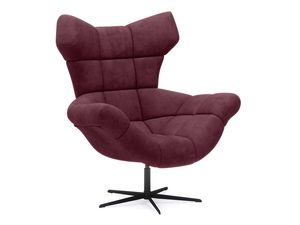 Miniaturka 3 - Bordowy fotel obrotowy welurowy pikowany widok frontalny