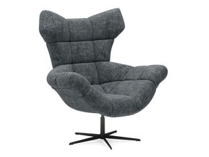 Miniaturka 4 - Fotel obrotowy grafitowy tapicerowany pikowany widok frontalny