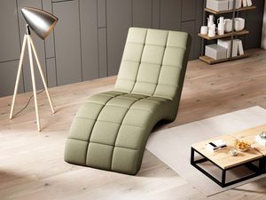 Miniaturka 8 - Oliwkowy szezlong tapicerowany pikowany w salonie widok z góry