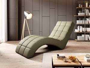 Miniaturka 7 - Szezlong relaksacyjny oliwkowy pikowany w nowoczesnym salonie aranżacja