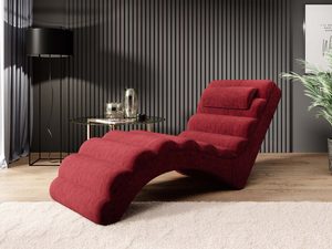 Miniaturka 6 - Szezlong relaksacyjny bordowy tapicerowany w nowoczesnym salonie
