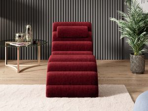 Miniaturka 8 - Bordowy szezlong tapicerowany widok frontalny w aranżacji