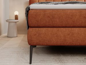 Miniaturka 5 - Ceglane łóżko kontynentalne detal boku i nóg metalowych zbliżenie