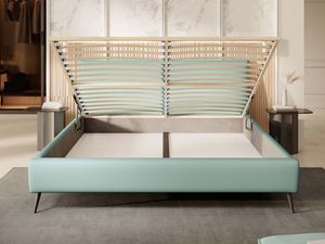 Miniaturka 4 - Łóżko miętowe z pojemnikiem na pościel otwarte widok frontalny aranżacja