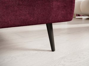 Miniaturka 2 - Łóżko bordowe detal metalowej nogi i tapicerki splot tkaniny