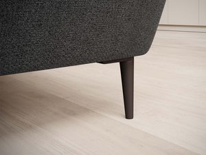 Miniaturka 3 - Narożnik grafitowy detal metalowej nogi i tapicerki zbliżenie