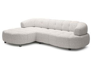 Miniaturka 1 - Narożnik boucle organiczny z szezlongiem perspektywa boczna