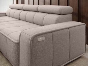 Miniaturka 4 - Beżowy narożnik detal podłokietnika z portem USB zbliżenie