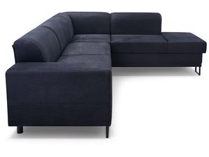 Miniaturka 6 - Narożnik tapicerowany granatowy w kształcie L perspektywa góra