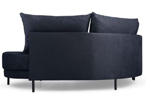 Miniaturka 4 - Narożnik tapicerowany granatowy zaokrąglony tył konstrukcja oparcie