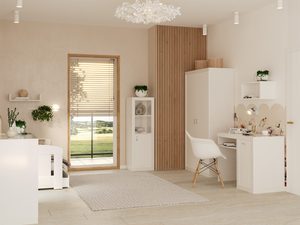 Miniaturka 10 - Białe meble dziecięce z regałem i szafą w pokoju dziecięcym