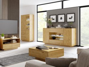 Miniaturka 1 - Zestaw mebli dębowych do salonu w nowoczesnej aranżacji