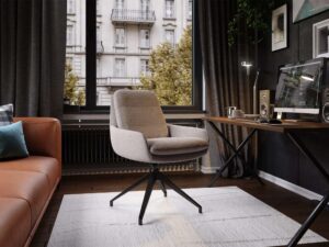 Miniaturka 4 - Loftowy fotel tapicerowany aluminiowy Balea