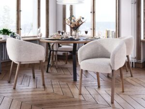 Miniaturka 4 - Skandynawskie dębowe krzesło tapicerowane Acai