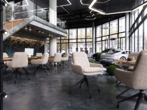 Miniaturka 4 - Nowoczesny fotel obrotowy 360° tapicerowany Balea 2