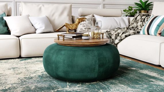 Miniaturka 1 - Puf tapicerowany miękkie siedzisko Claresa L