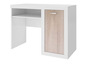 Miniaturka 4 - Białe biurko dziecięce z szafką dąb sonoma i półką perspektywa