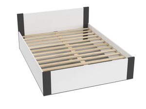 Miniaturka 2 - Stelaż łóżka biały z grafitowymi elementami perspektywa