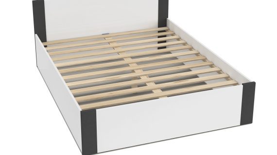 Miniaturka 2 - Łóżko z pojemnikiem białe nowoczesne do sypialni Corner