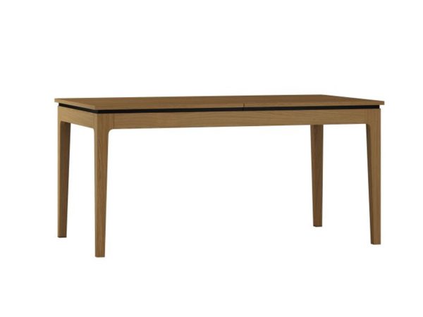 Stół drewniany dębowy prostokątny z czarnym detalem pod blatem