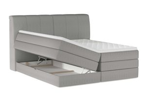 Miniaturka 2 - Łóżko kontynentalne szare z otwartym pojemnikiem na pościel widok