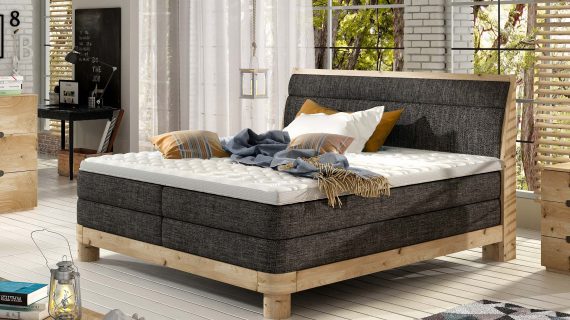 Miniaturka 2 - Łóżko kontynentalne dębowa rama DONNA