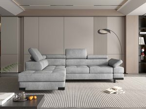 Miniaturka 14 - Narożnik tapicerowany szary w eleganckim wnętrzu aranżacja