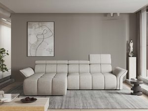 Miniaturka 4 - Szary narożnik tapicerowany modułowy w eleganckim wnętrzu salonu