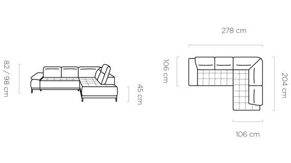 Miniaturka 13 - Narożnik nowoczesny z wysuwem Focus L