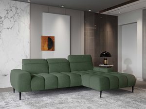 Miniaturka 5 - Zielony narożnik modułowy z szezlongiem eleganckie wnętrze salonu