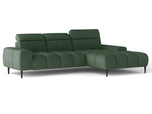 Miniaturka 1 - Narożnik tapicerowany zielony z szezlongiem perspektywa boczna