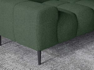 Miniaturka 2 - Narożnik zielony detal tapicerki i czarnej metalowej nogi zbliżenie