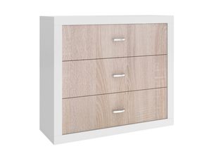 Miniaturka 1 - Biała komoda dziecięca z szufladami dąb sonoma perspektywa