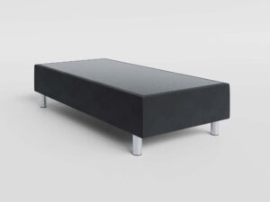 Miniaturka 7 - Łóżko hotelowe Blair czarne z metalowymi nogami na białym tle