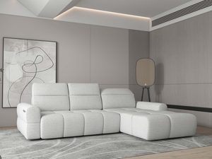 Miniaturka 7 - Narożnik tapicerowany kremowy modułowy w aranżacji nowoczesnego salonu