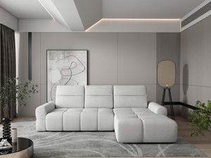 Miniaturka 6 - Kremowy narożnik modułowy z szezlongiem eleganckie wnętrze