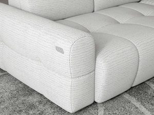 Miniaturka 4 - Narożnik kremowy detal podłokietnika z portem USB splot tkaniny