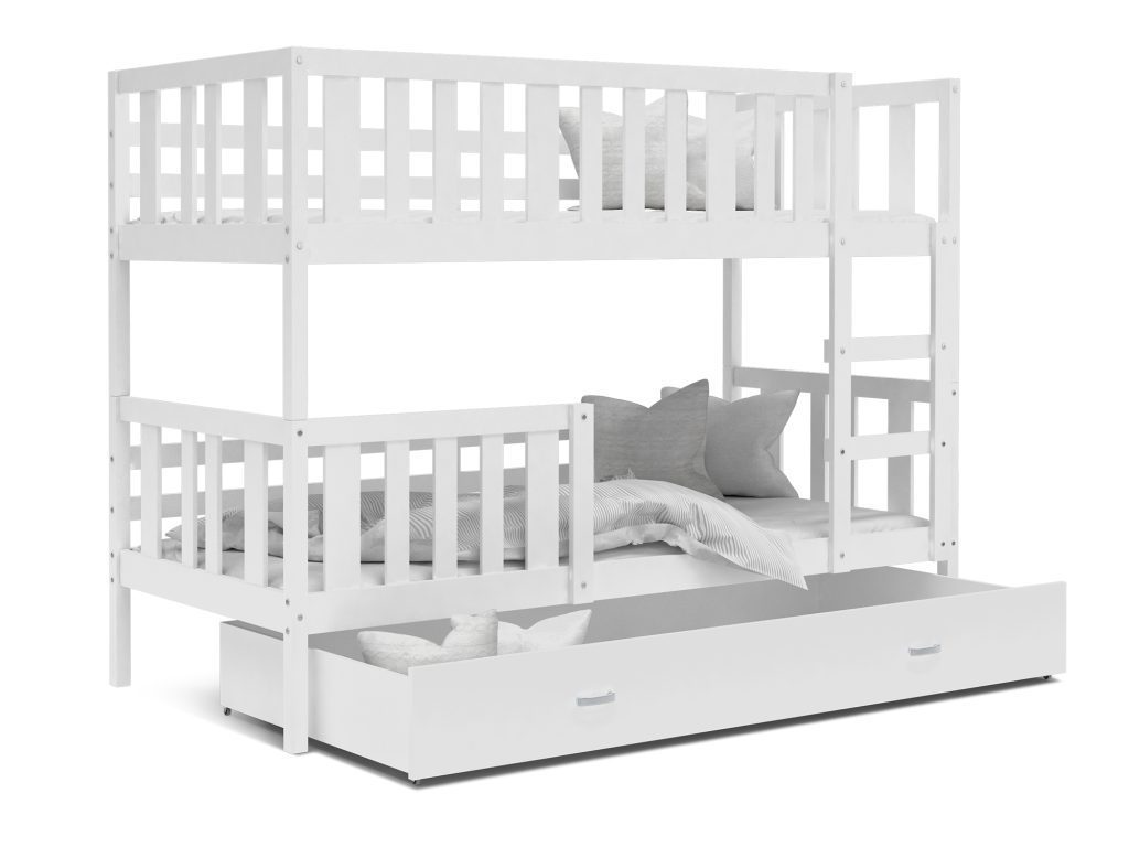 Łóżko piętrowe Bambi 190×80 z szufladą dla dzieci