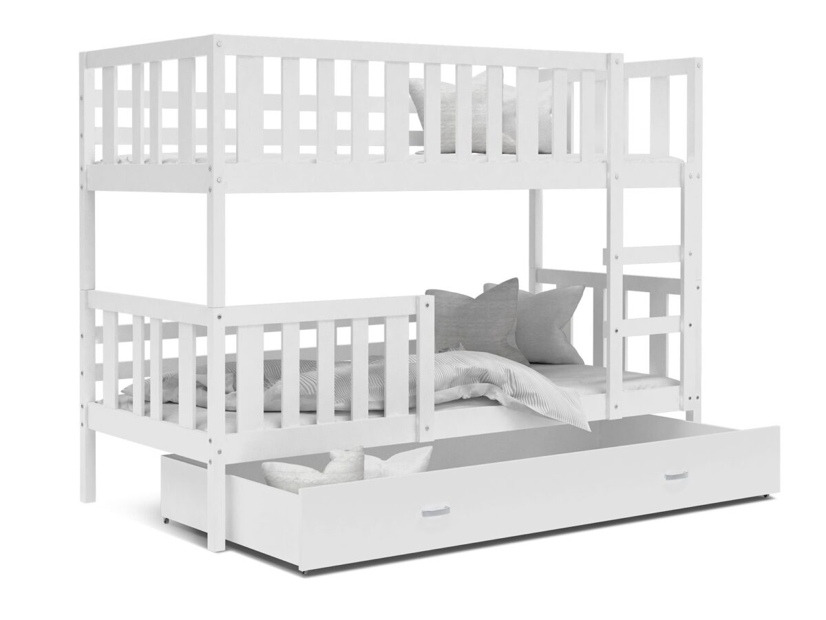 Łóżko piętrowe Bambi 190×80 z szufladą dla dzieci