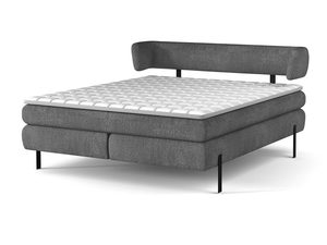 Miniaturka 1 - Łóżko kontynentalne grafitowe z nowoczesnym zagłówkiem perspektywa