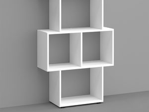 Miniaturka 3 - Biała półka modułowa stojąca z geometrycznym układem kostek