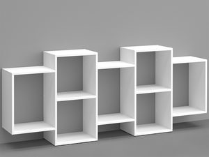 Miniaturka 12 - Zestaw trzech białych regałów modułowych o różnych wysokościach