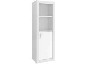 Miniaturka 1 - Biały regał dziecięcy z półkami i szafką perspektywa