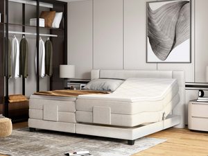 Miniaturka 13 - Łóżko kontynentalne jasnoszare z regulacją elektryczną w sypialni